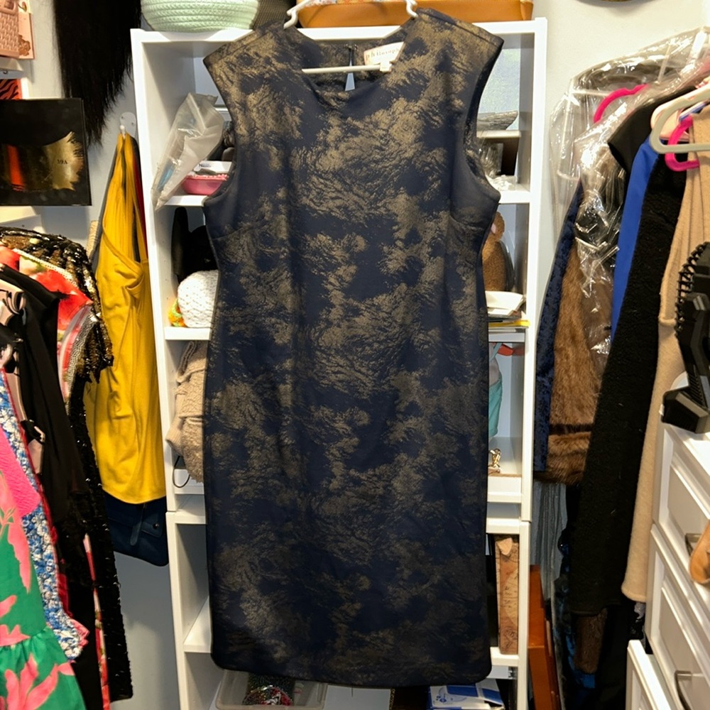Navy and gold philosophy formal dress size XL like new worn once